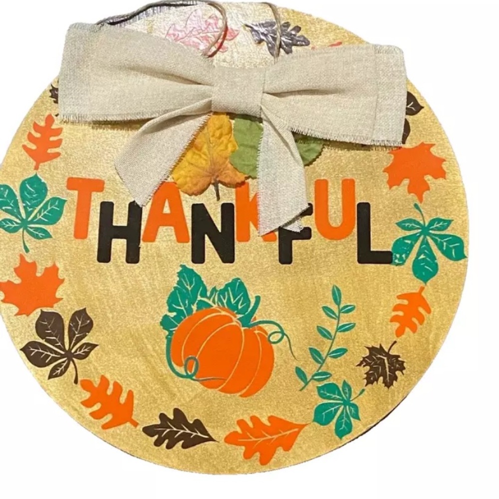 🏡 Thankful indoor/outdoor 12” round welcome sign
